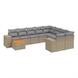 Afuera Living Contemporary 11 Piece Small Sofa Set in Gray/Beige