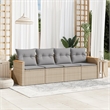 Afuera Living Contemporary 4 Piece Solid Acacia Wood Sofa Set in Beige