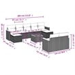 Afuera Living Synthetic Poly Rattan 10 Piece Sofa Set in Black/Cream