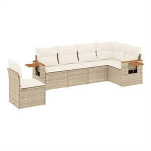 Afuera Living Contemporary Synthetic Poly Rattan  Sofa Set in Beige