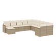 Afuera Living Contemporary 11 Piece Steel Large Sofa Set in Cream/Beige