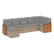 Afuera Living Contemporary 7 Piece Steel Sofa Set in Gray/Beige