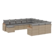 Afuera Living Contemporary 12 Piece Small Sofa Set in Gray/Beige
