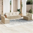 Afuera Living Contemporary Steel Large Sofa Set in Cream/Beige