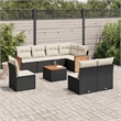 Afuera Living Contemporary 9 Piece Steel Sofa Set in Black/Cream