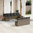 Afuera Living Contemporary 10 Piece Steel Large Sofa Set in Gray