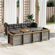 Afuera Living Contemporary 9 Piece Steel Large Sofa Set in Gray