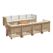 Afuera Living Contemporary 9 Piece Steel Sofa Set in Cream/Beige