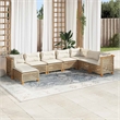 Afuera Living Contemporary 8 Piece Steel Small Sofa Set in Beige