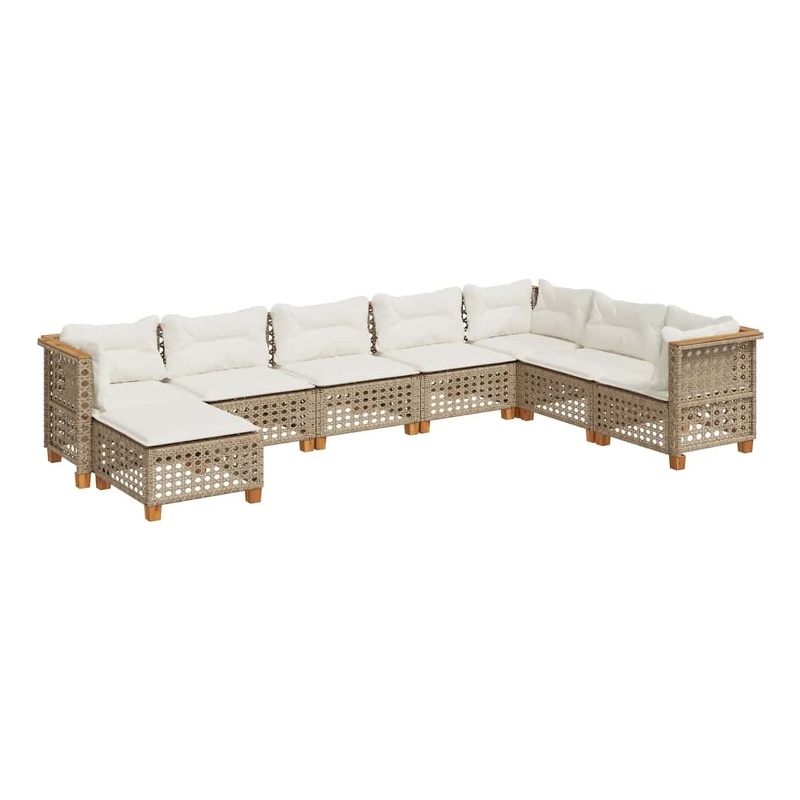 Afuera Living Contemporary 8 Piece Steel Small Sofa Set in Beige