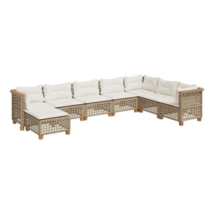 Afuera Living Contemporary 8 Piece Steel Small Sofa Set in Beige