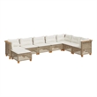 Afuera Living Contemporary 8 Piece Steel Small Sofa Set in Beige