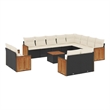 Afuera Living Contemporary Steel Large Sofa Set in Black/Cream