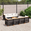 Afuera Living Contemporary 8 Piece Small Sofa Set in Black/Cream