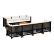 Afuera Living Contemporary 8 Piece Small Sofa Set in Black/Cream
