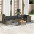 Afuera Living Contemporary 8 Piece Solid Acacia Wood Sofa Set in Gray