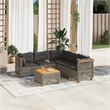 Afuera Living Contemporary 6 Piece Solid Acacia Wood Sofa Set in Gray