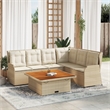 Afuera Living Contemporary 5 Piece Lounge Set in Brown/Beige