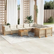 Afuera Living Contemporary Solid Acacia Wood Sofa Set in Beige