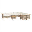 Afuera Living Contemporary Solid Acacia Wood Sofa Set in Beige