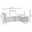 Afuera Living Contemporary Synthetic Poly Rattan 4 Piece  Sofa Set in Brown
