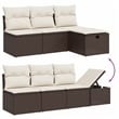 Afuera Living Contemporary Synthetic Poly Rattan 8 Piece Sofa Set in Brown