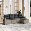 Afuera Living Contemporary 5 Piece Steel Small Sofa Set in Gray