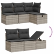Afuera Living Contemporary 5 Piece Steel Small Sofa Set in Gray