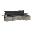 Afuera Living Contemporary 5 Piece Steel Small Sofa Set in Gray