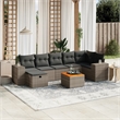 Afuera Living Contemporary 8 Piece Solid Acacia Wood Sofa Set in Gray