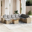Afuera Living Contemporary 9 Piece Steel Sofa Set in Gray/Beige