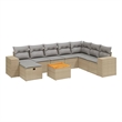 Afuera Living Contemporary 9 Piece Steel Sofa Set in Gray/Beige