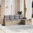 Afuera Living Contemporary 5 Piece Steel Sofa Set in Gray/Beige