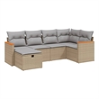 Afuera Living Contemporary 6 Piece Steel Large Sofa Set in Beige