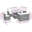 Afuera Living Contemporary Steel Small Sofa Set in Black/Cream