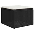 Afuera Living Contemporary Synthetic Poly Rattan 7 Piece Sofa Set in Black/Cream
