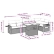 Afuera Living Contemporary Synthetic Poly Rattan 7 Piece Sofa Set in Black/Cream
