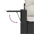 Afuera Living Contemporary Synthetic Poly Rattan 7 Piece Sofa Set in Black/Cream