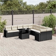 Afuera Living Contemporary Steel Large Sofa Set in Black/Cream