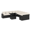 Afuera Living Contemporary Steel Large Sofa Set in Black/Cream