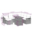 Afuera Living Contemporary Synthetic Poly Rattan 8 Piece Sofa Set in Black/Cream
