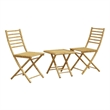 Afuera Living Contemporary 3 Piece Bamboo Bistro Set in Natural