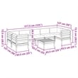 Afuera Living Contemporary 8 Piece Wood Sofa Set in Brown/Cream
