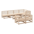 Afuera Living Contemporary 8 Piece Wood Small Sofa Set in Natural