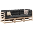 Afuera Living Contemporary Durable Wood Medium Sofa Set in Natural