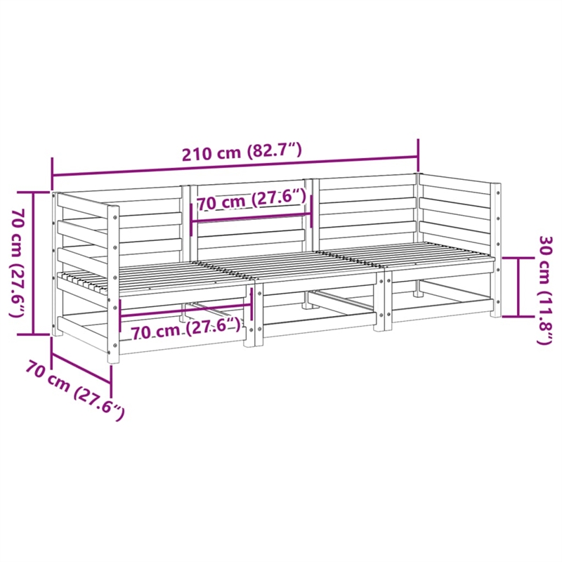 Afuera Living Contemporary Durable Wood Medium Sofa Set in Natural