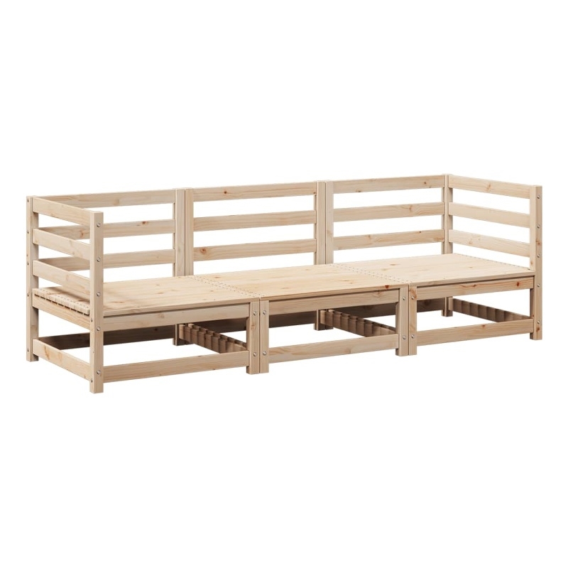 Afuera Living Contemporary Durable Wood Medium Sofa Set in Natural