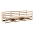 Afuera Living Contemporary Durable Wood Medium Sofa Set in Natural