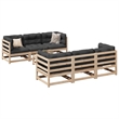 Afuera Living Contemporary Solid Pine Wood Large Sofa Set in Natural