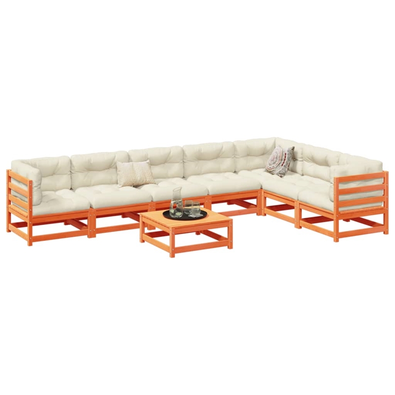 Afuera Living Contemporary Durable Wood Large Sofa Set in Brown
